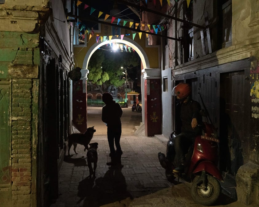 Locked down Patan by night
