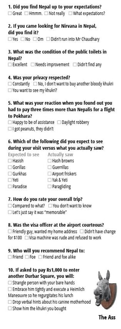 Feedback questionnaire