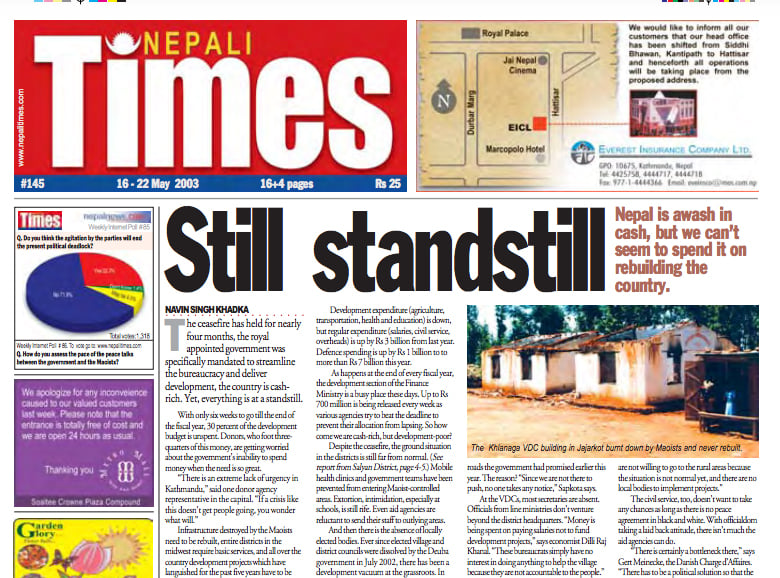 Nepali Times #145 16-22 May 2003