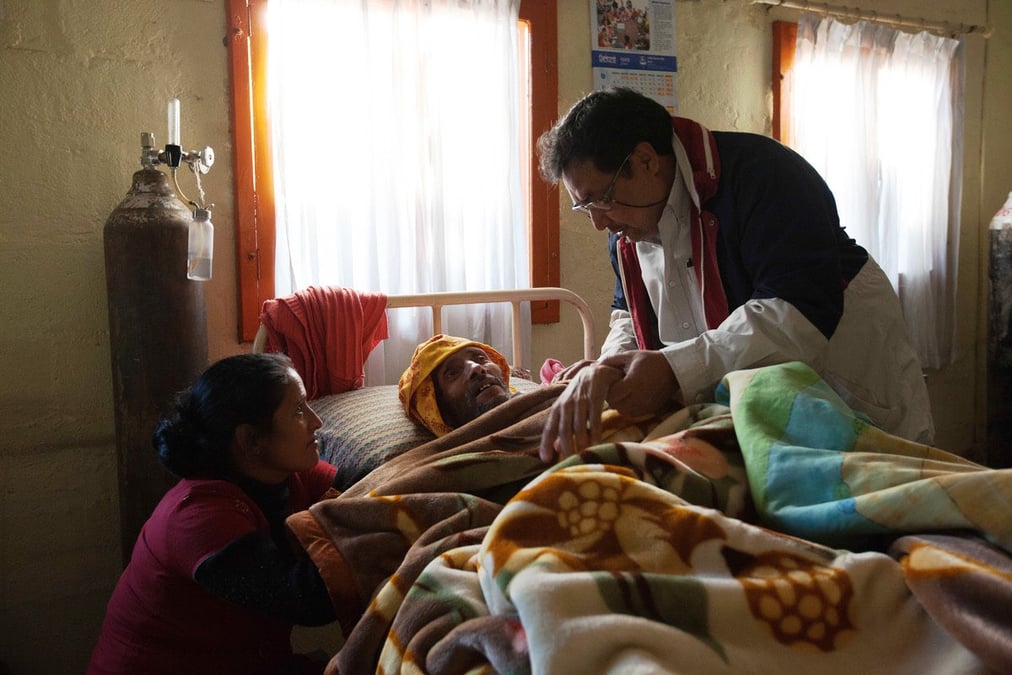 A patient receiving palliative care at Hospice Nepal in Kathmandu. Photo: HOSPICE NEPAL