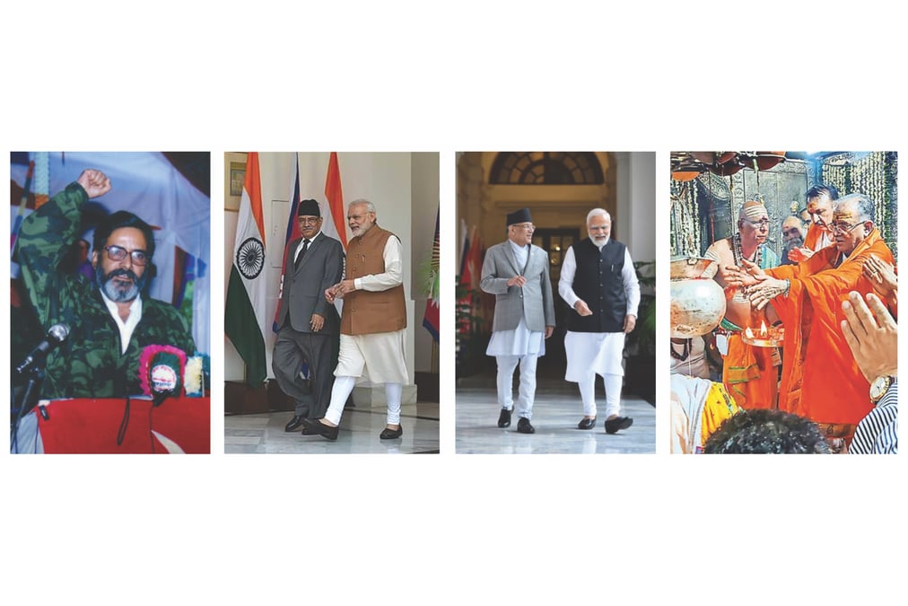 Photo credits (left to right): Dinesh Shrestha, PMO India, @IndiaInNepal, PTI