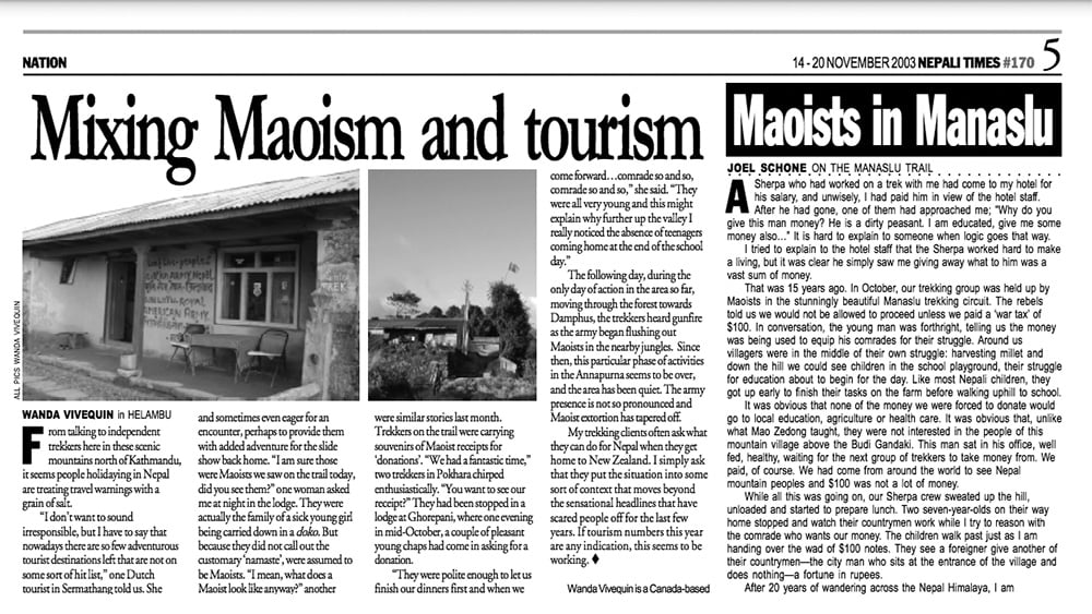 Nepali Times issue #170 14-20 November 2003