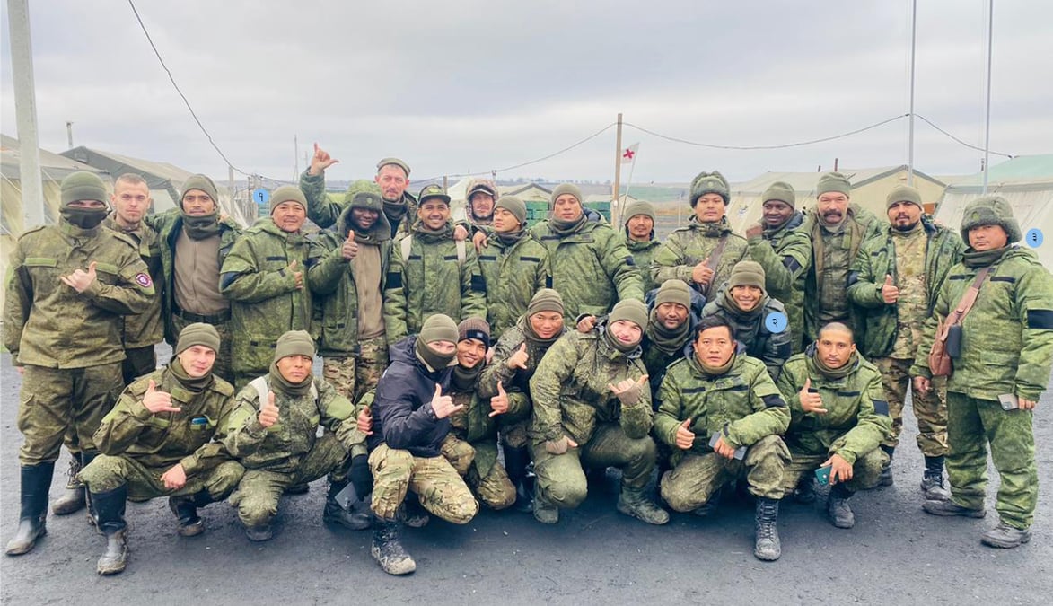 Bikash Khumbu (1), Suraj Magranti (2) and Dal Bahadur Rai (3) of Letang are all in the Russian Army.