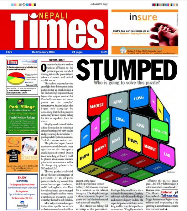 Nepali Times issue #179 16-22 January 2004