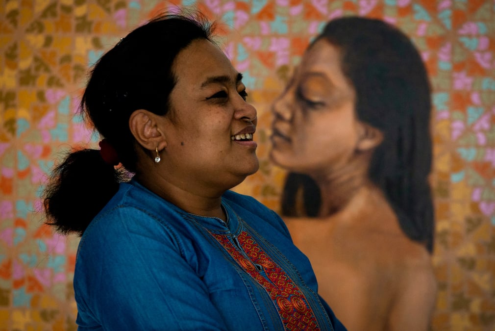 Sama Bajracharya, 47, has autism. She loves arts and crafts. All photos: SUMAN NEPALI