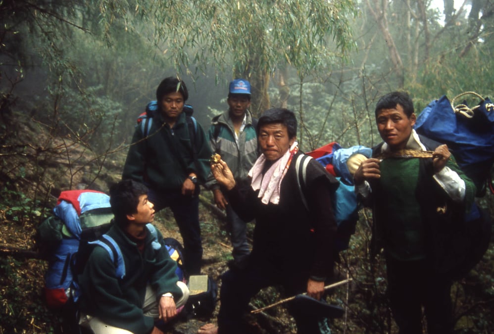 Rai sikari hunters and Makalu-Barun Conservation Project staff deep in the forests in 1993. Photos: ALTON C BYERS