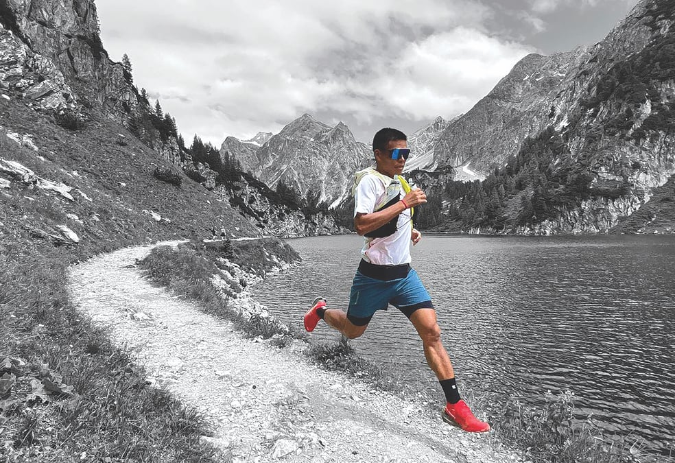 Suman Kulung flying in Austria. He ranks top in Nepal in the ITRA chart. All photos: NEPAL TRAIL SERIES