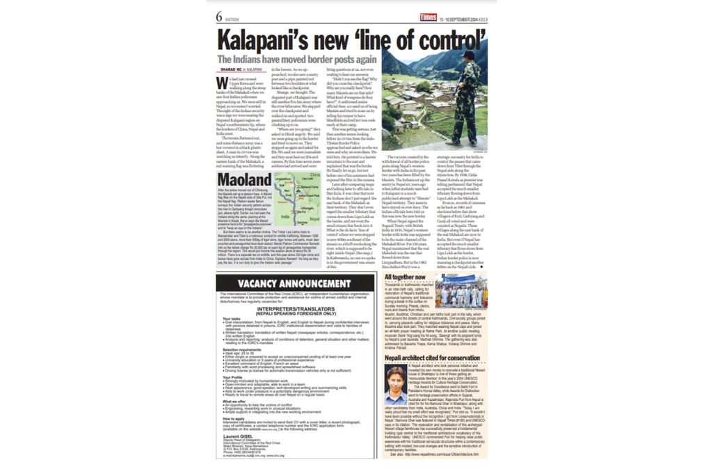 Nepali Times issue #213, 10 – 16 September 2004