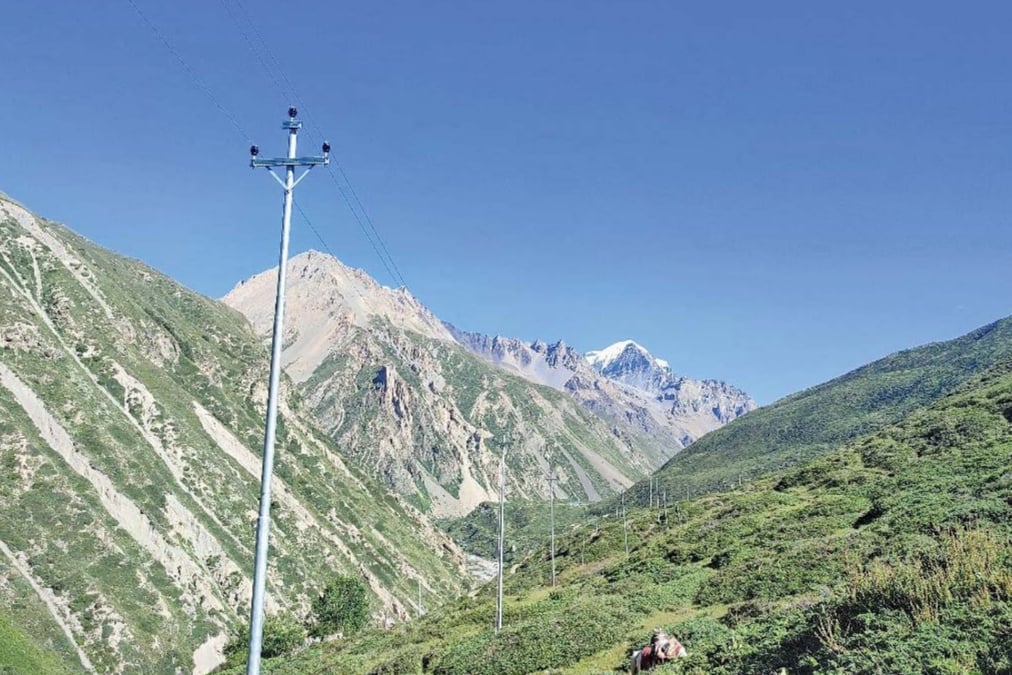 Nepal's national grid has now reached Tilicho Base Camp in Manang (left), boosting tourism along the popular trekking trail, and reducing the use of LPG and firewood for energy. Photo: RSS