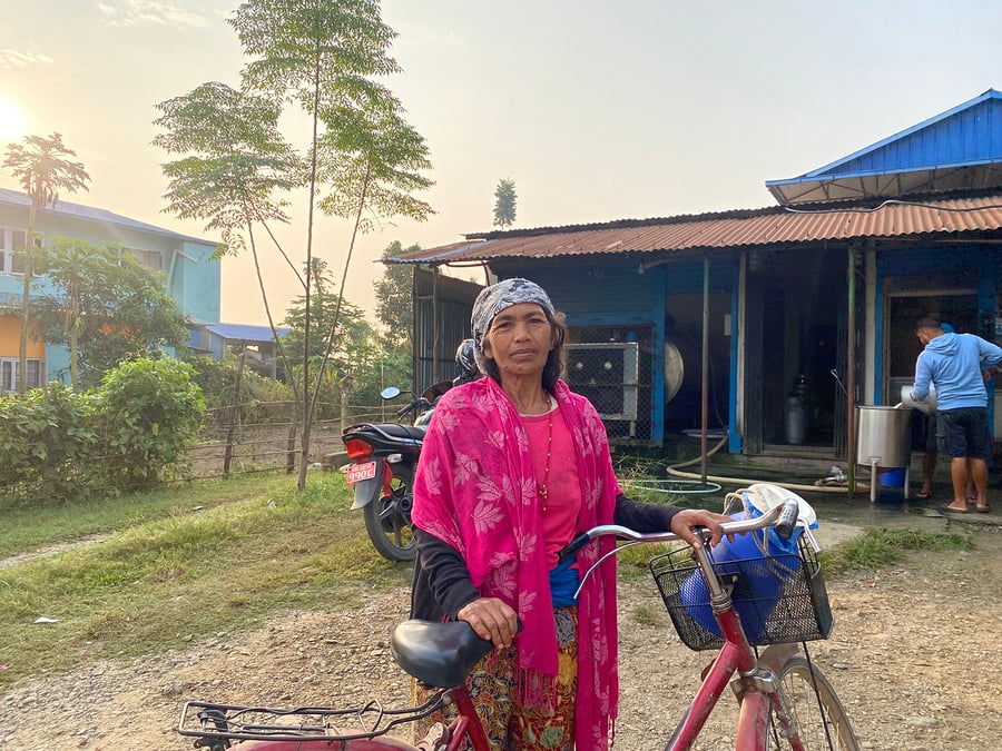 Punam B K, 52, is one of the dairy farmers in Gopalganj, Chitwan. All photos: PINKI SRIS RANA