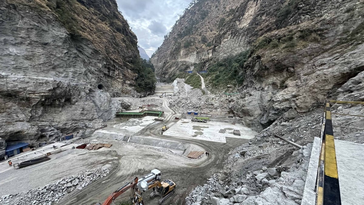PILING IOUs: The 216MW Upper Trishuli-1 hydropower in Rasuwa is among the largest FDI projects at present with a price tag of $647.3 million. Photo: SANIMA HYDRO AND ENGINEERING