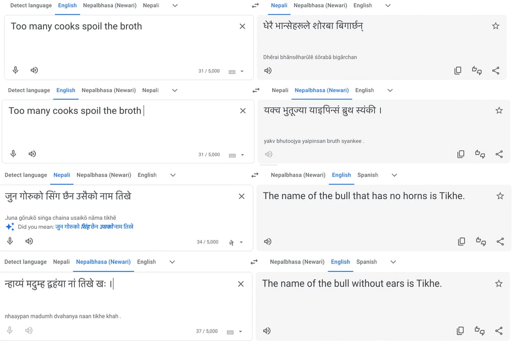 Nepal Bhasa on Google Translate