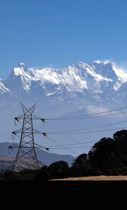 HIGH TENSION: Transmission line in Tehrathum that will evacuate electricity from several new hydropower plants in the Arun basin in eastern Nepal. Photo: KUNDA DIXIT