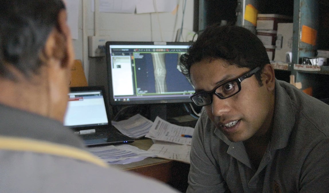 Orthopaedic surgeon Mandeep Pathak at Bayalpata hospital in Achham.