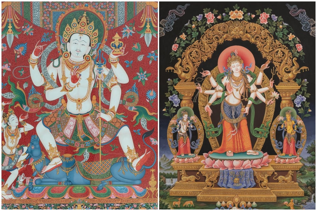 Artwork at the Traditional Art Exhibition at Patan Museum.