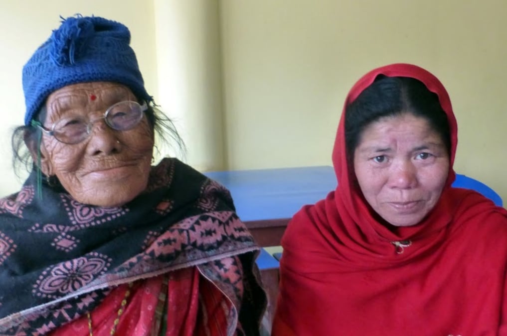 LAST SPEAKERS: Gyani Maiya Sen Kusunda (left) and Kamala Sen Kusunda pictured in 2018. Since Gyani Maiya's passing in 2020, Kamala is the only native fluent Kusunda speaker alive. JOHAN REINHARD COLLECTION /ARCHIVE NEPAL