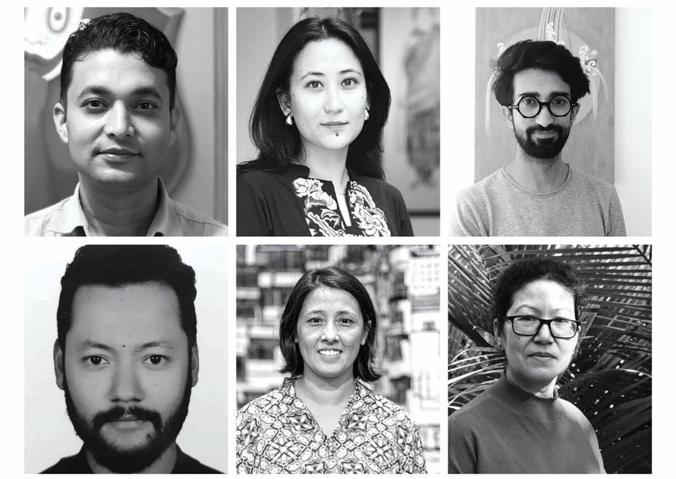 (left to right, both rows): The six artists whose work will be featured at the India Art Fair Anil Shahi, Priyanka S. Maharjan, Sahil Bhopal, Sanjeep Maharjan, Sunita Maharjan and Sushma Shakya.