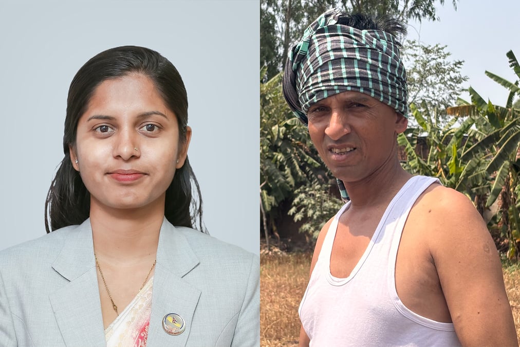 Deputy Speaker of Nepal’s Parliament Ruby Kumari Thakur and her father Sogarath Thakur who has spent most of his life as a migrant worker in the Gulf.