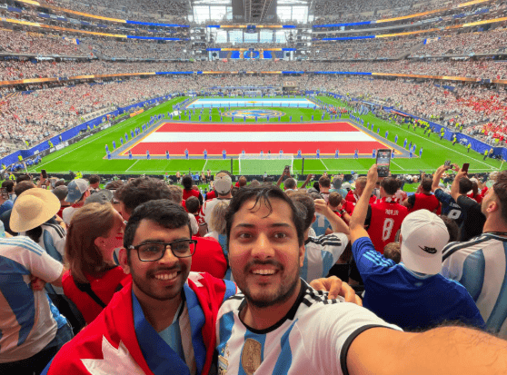 Nepali fans at the Argentina vs Austria match on Monday.