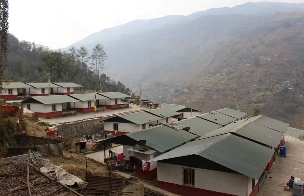 Post-earthquake integrated settlement in Sindhupalchok, Nepal, 2023. Photo: SARA SHNEIDERMAN