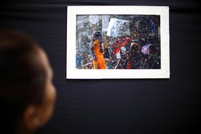 A visitor looking at a photograph during an exhibition at the Nepal Tourism Board (NTB), Exhibition Road on Thursday. The exhibition, which showcases pictures of monsoon in Nepal, is part of the #photoNepal series.