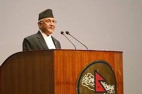 UML Chair KP Oli slams Prime Minister Pushpa Kamal Dahal in Parliament on Monday for involving India in Nepal's domestic politics by signing a 25-point agreement during the latter's New Delhi visit.