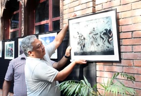 Social entrepreneur Anil Chitrakar inaugurates the photo exhibition '#photonepal' jointly organised by Photojournalist Club, Nepal and Nepal Tourism Board in Kathmandu on Thursday.