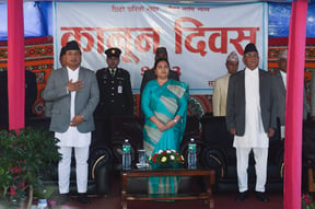 President Bidya Bhandari and Prime Minister KP Oli attends the Law Day celebrations at the Supreme Court, Kathmandu on Sunday.