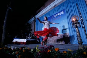 Kathak dancer and instructor Subima Shrestha performs a solo recital during an event to mark the 10th anniversary of Yalamaya Classic at Yalamaya Kendra, Patan Dhoka on Sunday.