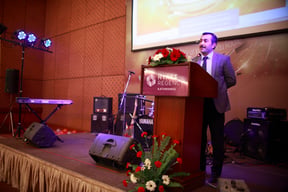 Vedattin Bilen, acting General Manager of Turkish Airlines Nepal, during an event to mark the third anniversary of the carrier’s Kathmandu route at Hyatt Regency Kathmandu on Friday.