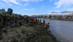 The Nepal Army and Nepal Police along with various other organisations extracting garbage from Bagmati as part of the Bagmati Clean Up Campaign on Saturday in Balkhu, Kathmandu.