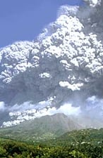A volcano in the Caribbean