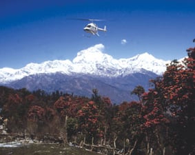 Helicopters over the Himalaya