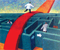 Leaping the maze