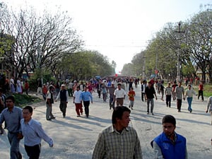 Ring Road fills with protesters