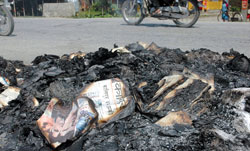 Slashed and burnt