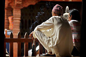 Puffing away