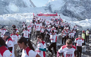 Hat trick on the Everest marathon