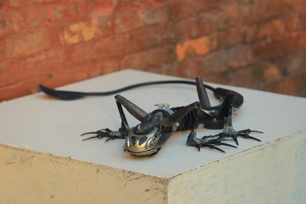 Turning trash into sculptures