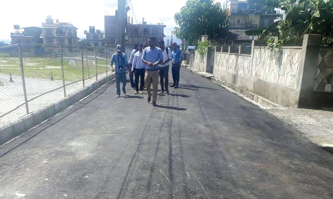 Pokhara's plastic road