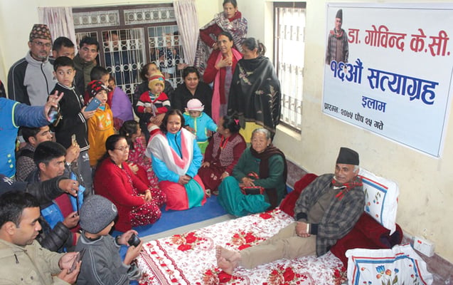 Govinda KC fast-unto-death in Ilam