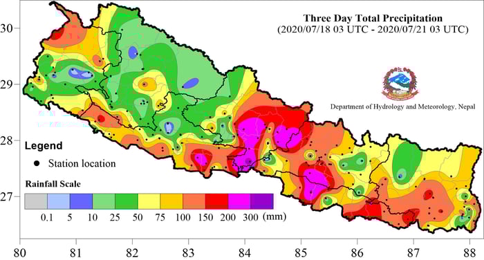 Heavier-than-usual monsoon in Nepal