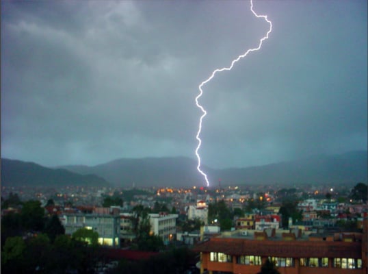 Abnormal rise in monsoon lightning in Nepal