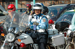 Cop on the road