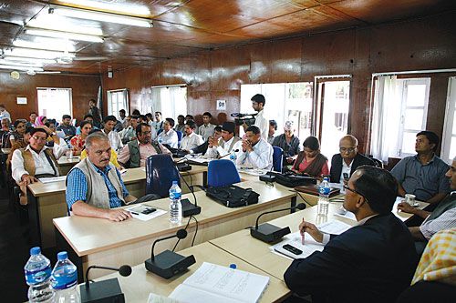 WHAT'S GOING ON? The Public Accounts Committee grills political parties and ministry staff on alleged irregularities in disbursement of funds, Wednesday.