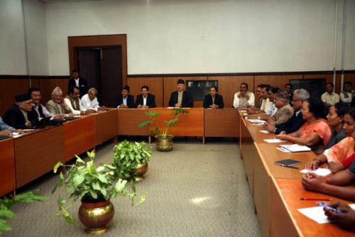 LETS TALK: A meeting of the 25 parties was held on Sunday at BICC to discuss on election of the next prime minister.