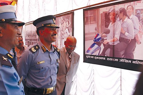 TRAFFIC WRONGS: A 3-day photo exhibition on traffic awareness was held at Ratnapark last week. It was organised by Inspector Sita Ram Hachethu of the Darbar Marg Traffic Police Department.
