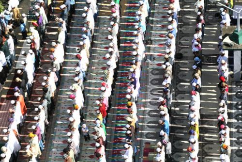 UNITED IN PRAYER: The Kashmiri Masjid in Kathmandu was crowded on Saturday as the Muslim community came together to celebrate Eid, which marks the end of the holy month of Ramadan.
