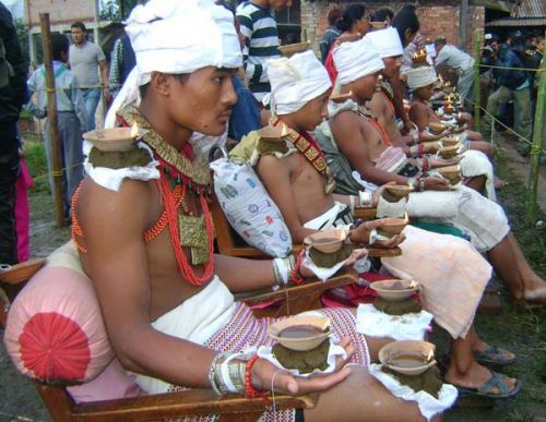 MAKE A WISH: Devotees in Bhaktapur light oil lamps on their bodies on Dasami, the tenth and the most important day of Dasain. It is believed that following the ritual fulfills the person's wish.