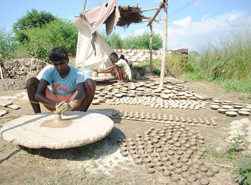 NEXT, TIHAR: Potters in Ramgadwa VDC in Parsa make clay oil lamps ahead of Tihar when demand for such lamps rises. The price per lamp was Re 1 to Rs 1.60 last year but the potters expect the price to rise.